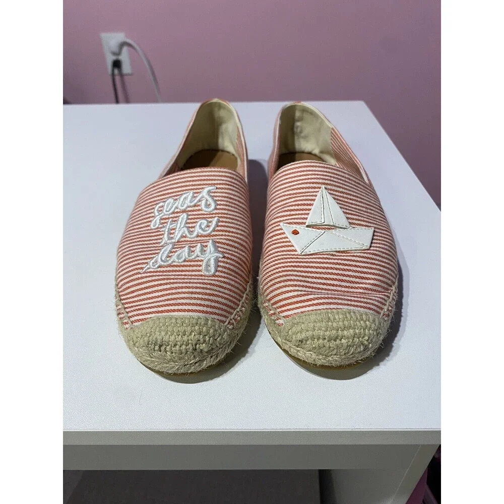 Kate Spade Espadrilles 6.5 Red Ocean Stroll Seas The‎ Day Flats Loafers Nautical